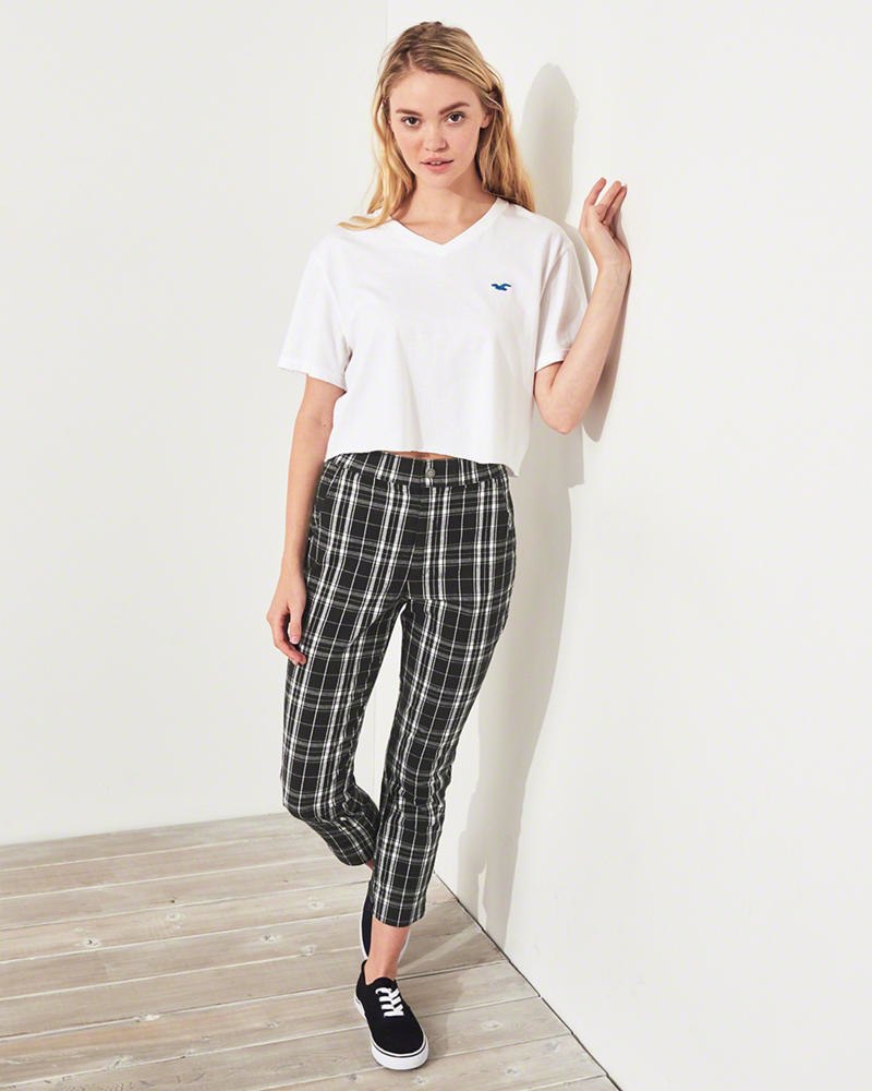 Hollister girl woven crop slim hotsell